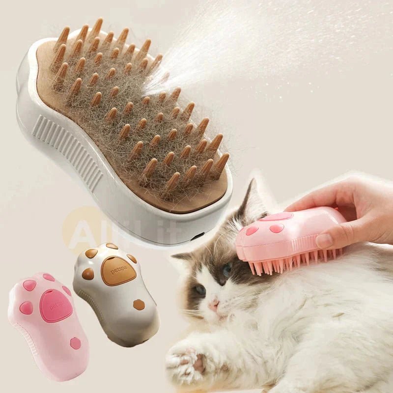 Electric Cat Steam Brush β 3 - In - 1 Pet Grooming Comb with Water Spray for Cats and Dogs, USB Rechargeable - Liora Paws