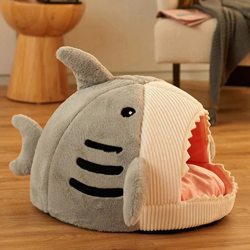 Luxury Plush Shark Pet Bed - Liora Paws