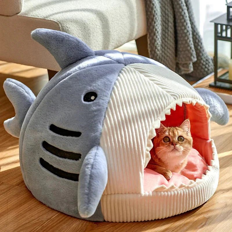 Luxury Plush Shark Pet Bed - Liora Paws