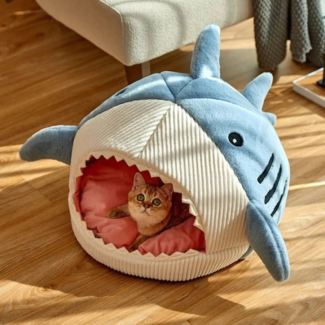 Luxury Plush Shark Pet Bed - Liora Paws