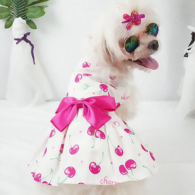 New Pet Clothes Bow Floral Skirt - Liora Paws