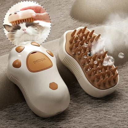 Electric Cat Steam Brush – 3 - In - 1 Pet Grooming Comb with Water Spray for Cats and Dogs, USB Rechargeable - Liora Paws