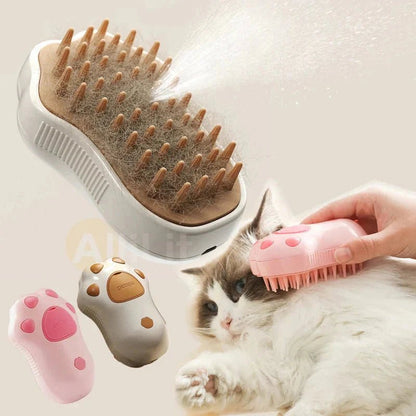 Electric Cat Steam Brush – 3 - In - 1 Pet Grooming Comb with Water Spray for Cats and Dogs, USB Rechargeable - Liora Paws