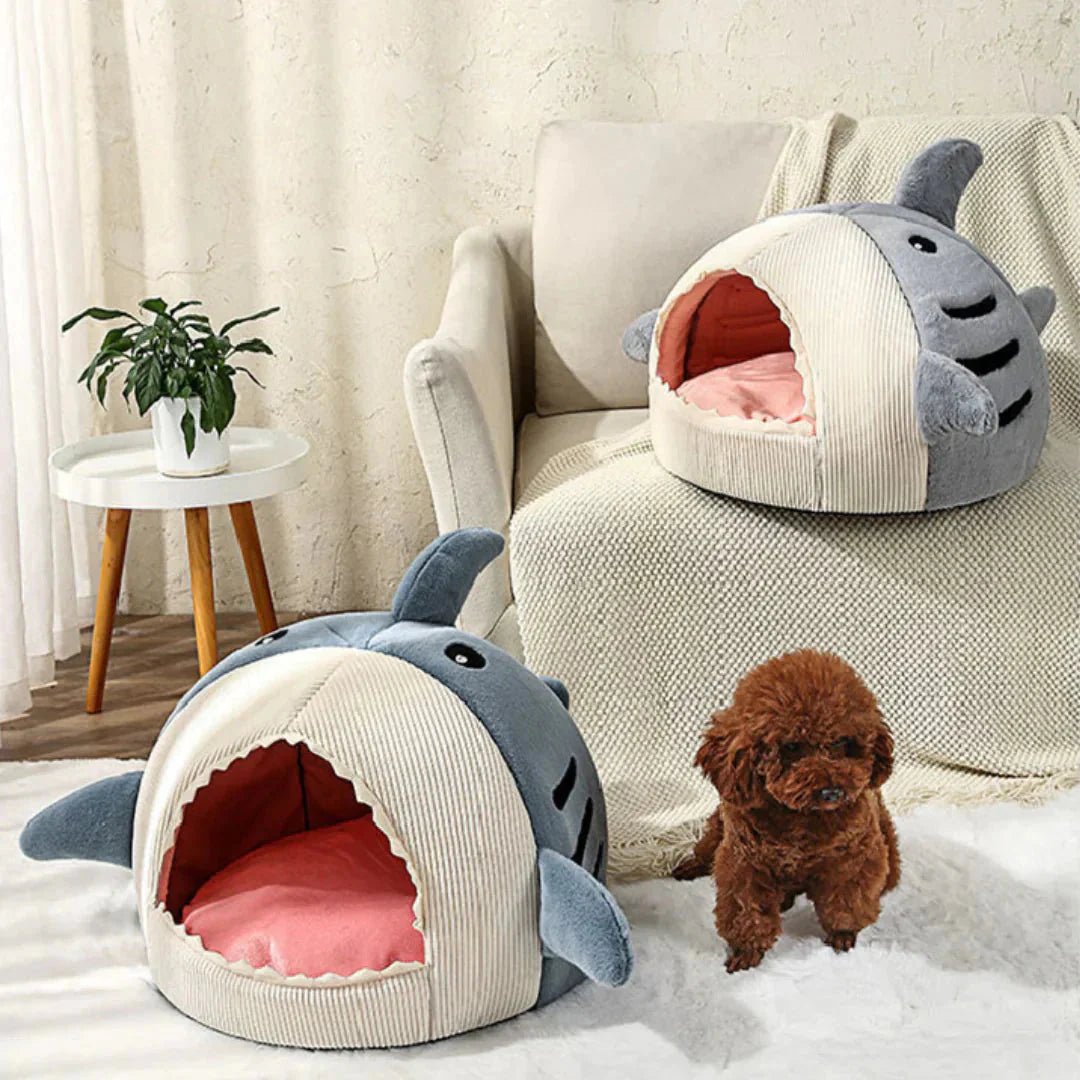Luxury Plush Shark Pet Bed - Liora Paws