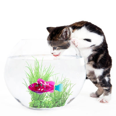 Pet Fish Electronic Cat Toys With Grass LED Light Toys - Liora Paws