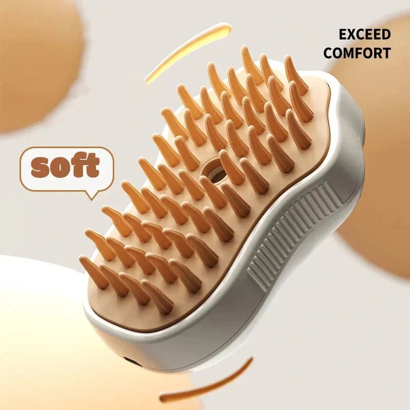 Electric Cat Steam Brush – 3 - In - 1 Pet Grooming Comb with Water Spray for Cats and Dogs, USB Rechargeable - Liora Paws