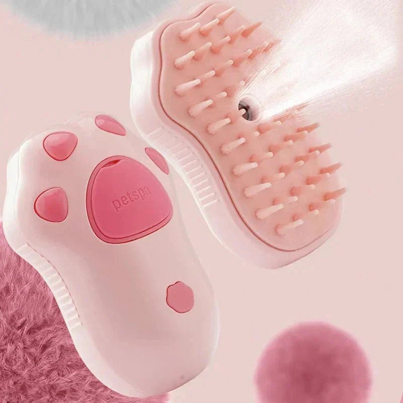 Electric Cat Steam Brush – 3 - In - 1 Pet Grooming Comb with Water Spray for Cats and Dogs, USB Rechargeable - Liora Paws