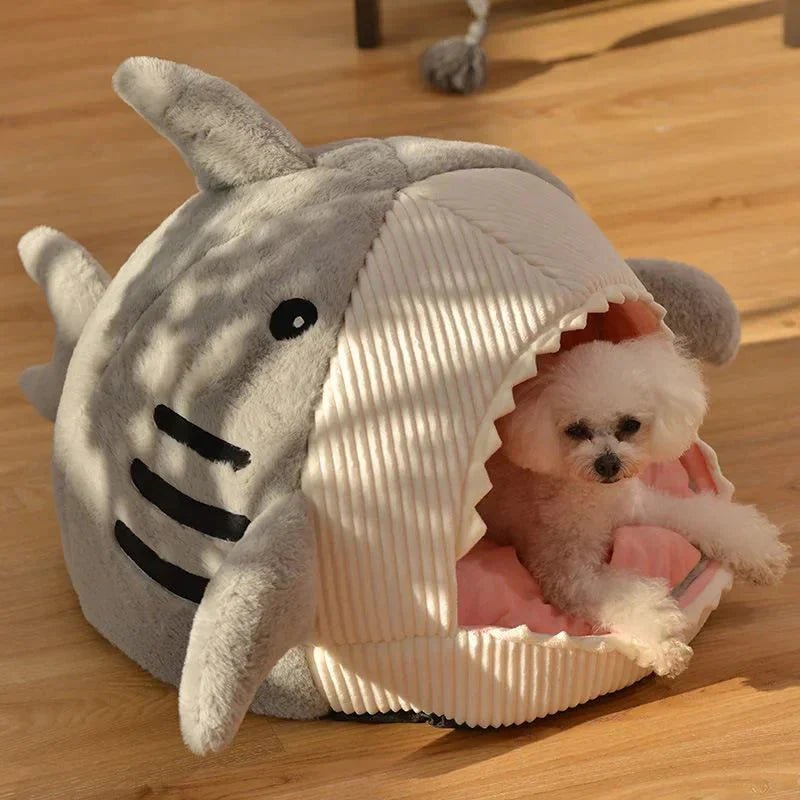 Luxury Plush Shark Pet Bed - Liora Paws