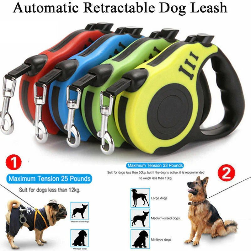 Automatic Retractable Dog Leash - Dual Size Options with Brake & Lock Safety System - Liora Paws
