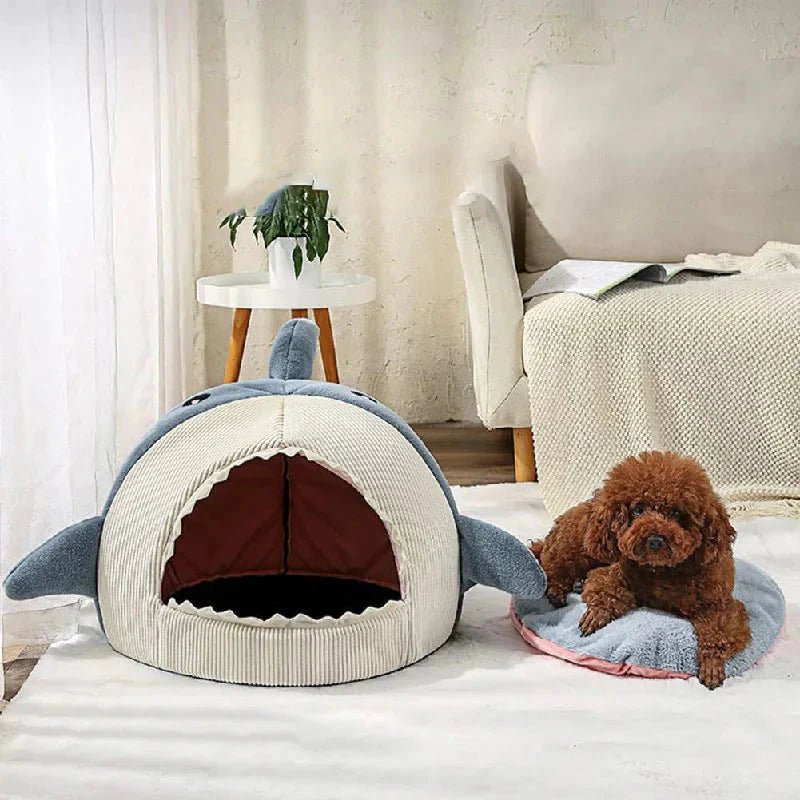 Luxury Plush Shark Pet Bed - Liora Paws