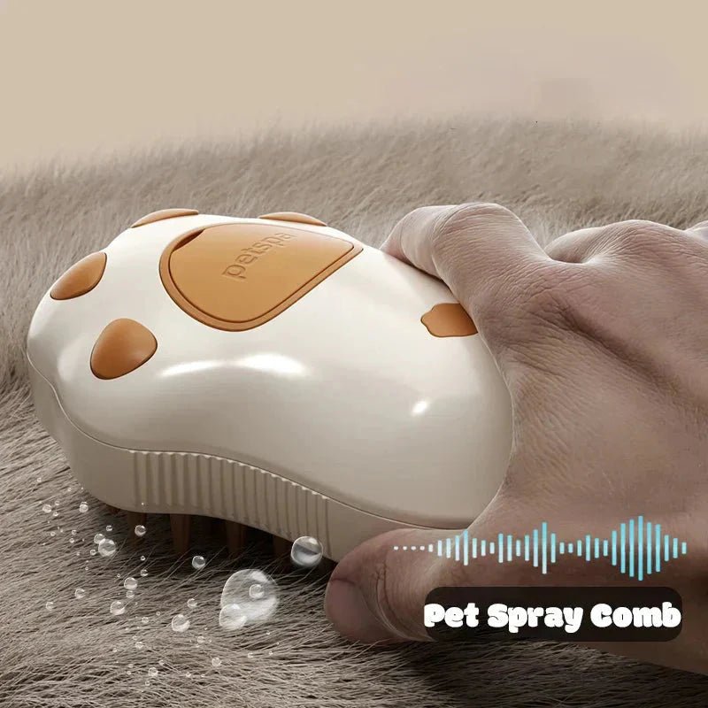 Electric Cat Steam Brush – 3 - In - 1 Pet Grooming Comb with Water Spray for Cats and Dogs, USB Rechargeable - Liora Paws