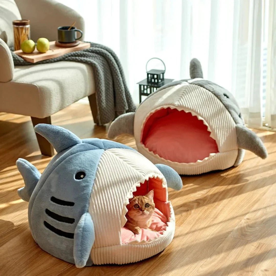 Luxury Plush Shark Pet Bed - Liora Paws