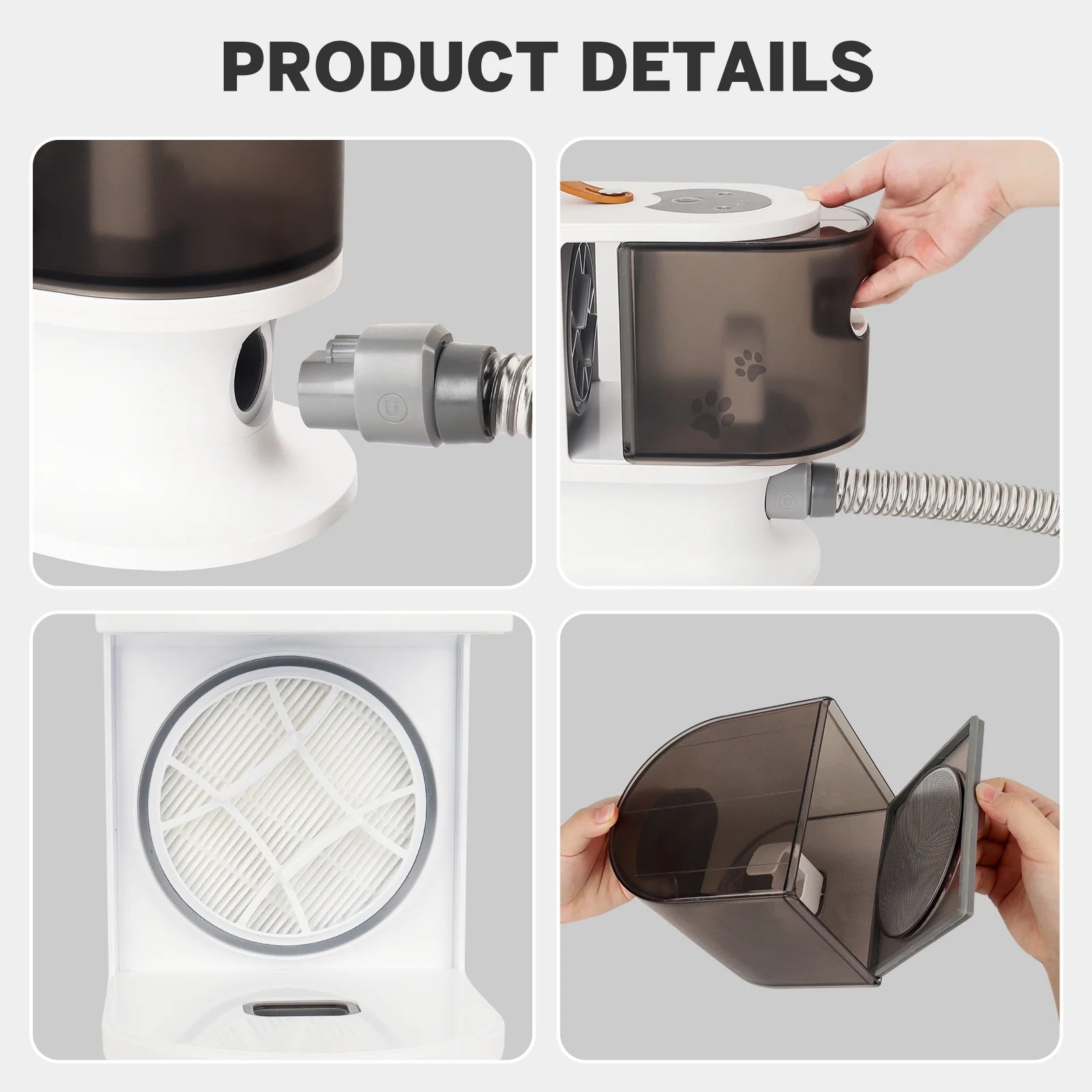 2L Dog Grooming Kit Pet Grooming Vacuum Dog Clippers 13000Pa Dog Brush 4 in 1 Low Noise Pet Supplies for Shedding Dog Cat Hair Removal Tool Home Cleaning - Liora Paws
