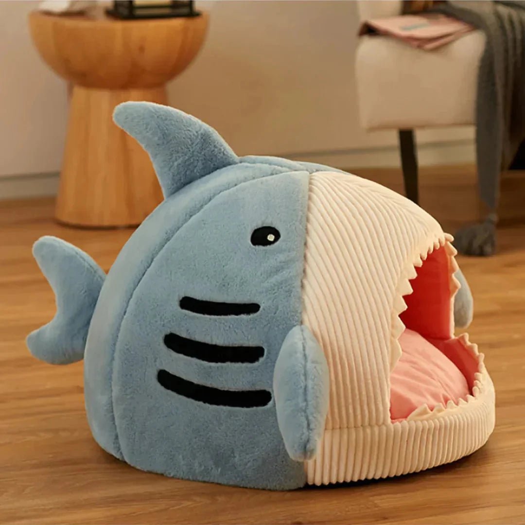 Luxury Plush Shark Pet Bed - Liora Paws